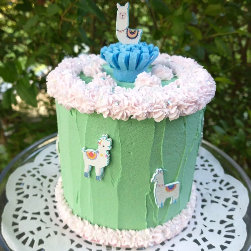 Faux Llama Theme Mini Handmade Cake